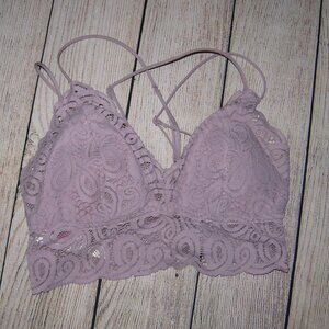 pink victoria secret lavender lace bralette m